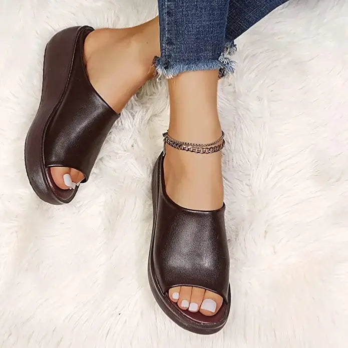 MW | Damen Plateau Sandalen mit offener Spitze
