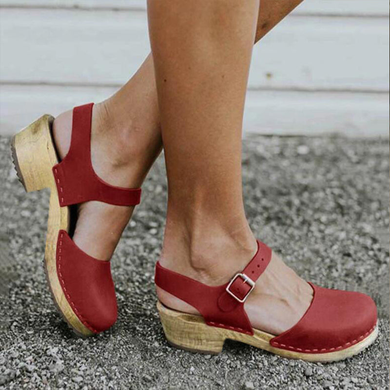 MW | Damen Sommer Plattform Sandalen Keil mit Schnallenriemen