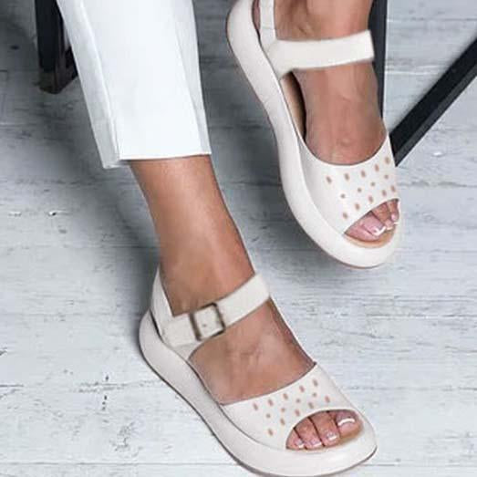 MW | Orthopädische flache Sandalen mit Peep Toe