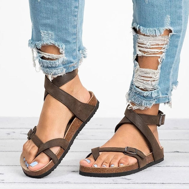 MW | Flache Sandalen aus Leder