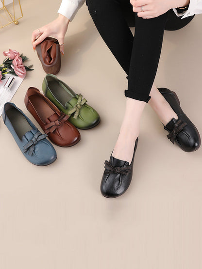 MW | Frauen Sommer solide bowknot geteilt Lederschuhe