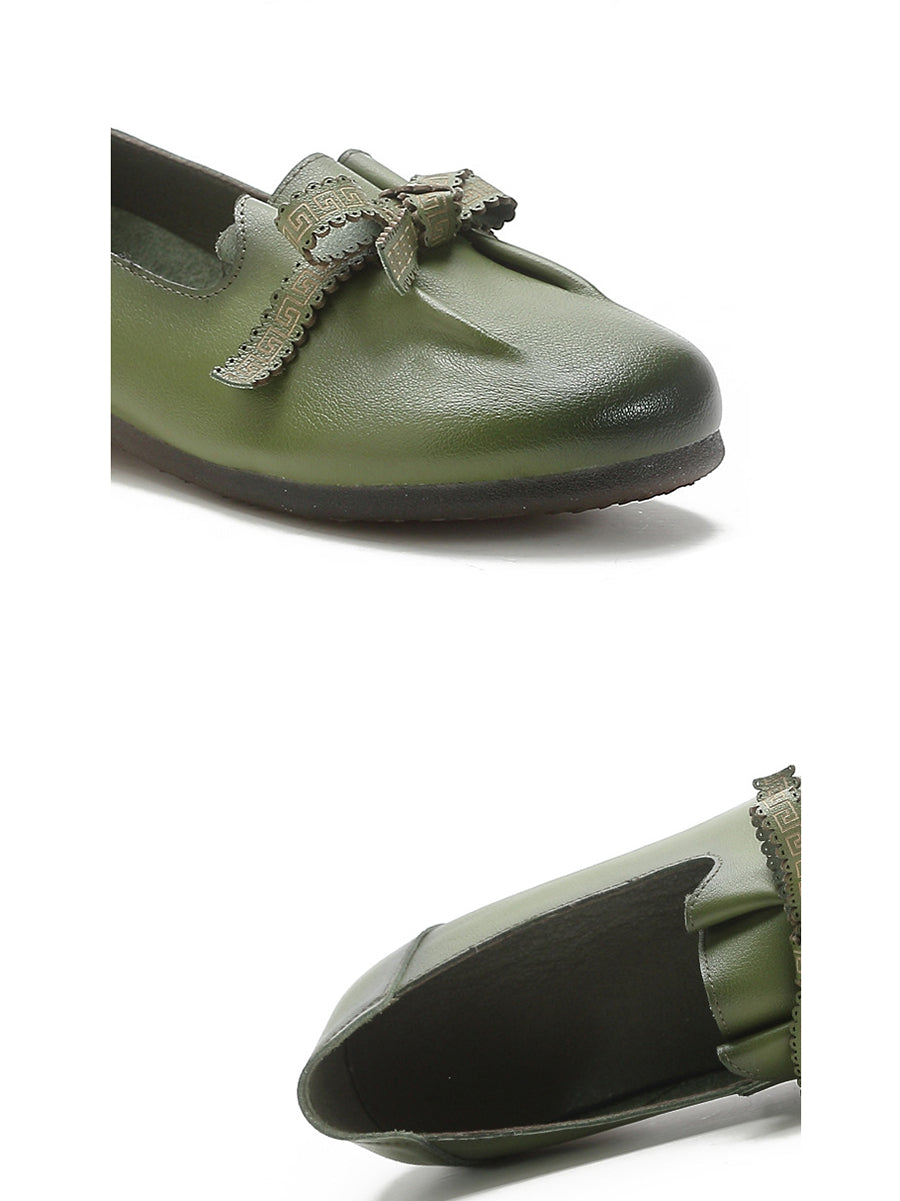 MW | Frauen Sommer solide bowknot geteilt Lederschuhe