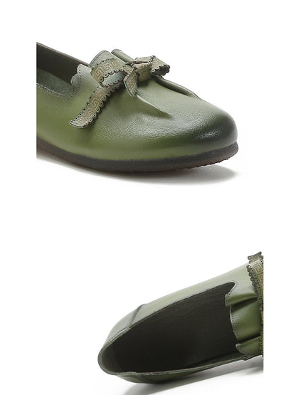 MW | Frauen Sommer solide bowknot geteilt Lederschuhe