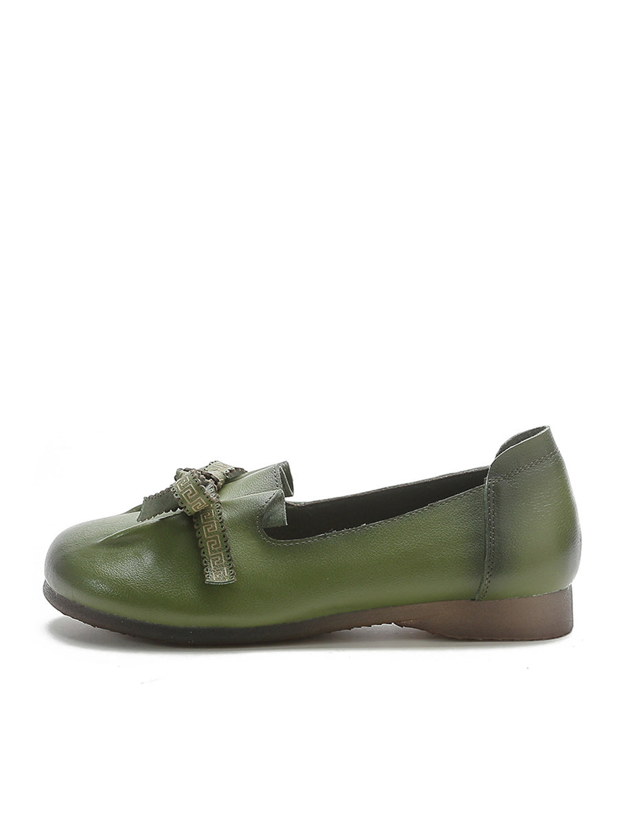 MW | Frauen Sommer solide bowknot geteilt Lederschuhe