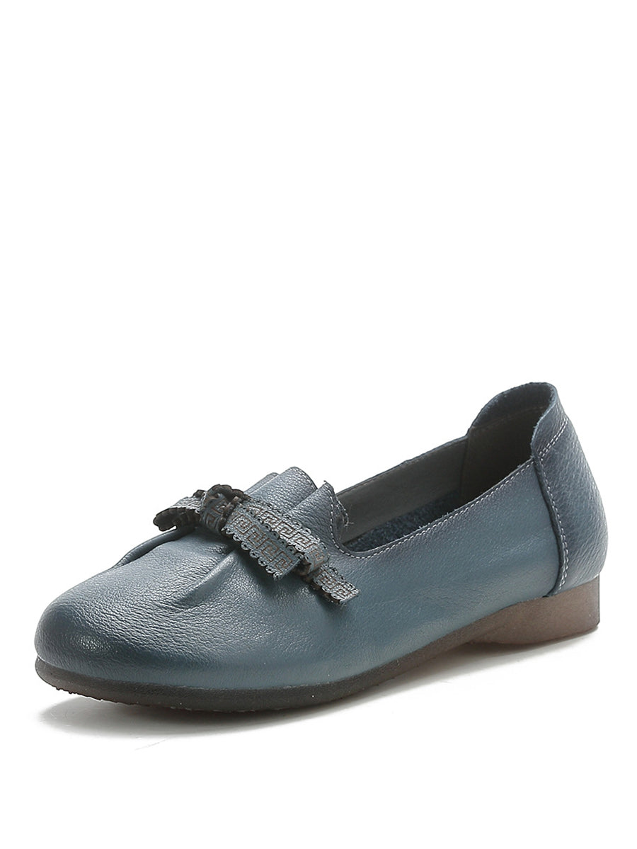 MW | Frauen Sommer solide bowknot geteilt Lederschuhe