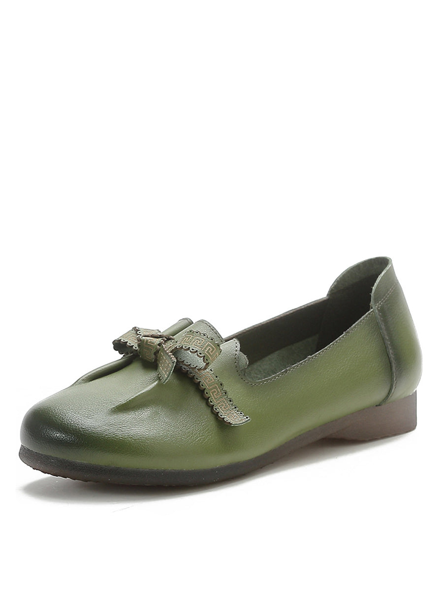 MW | Frauen Sommer solide bowknot geteilt Lederschuhe