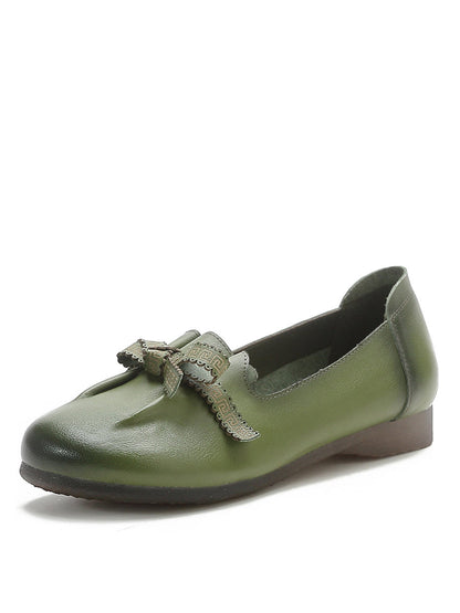 MW | Frauen Sommer solide bowknot geteilt Lederschuhe