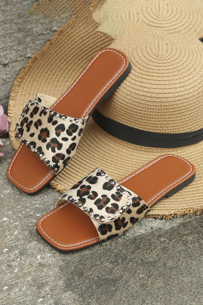 MW | Womens Animal Skin Style Peep Toe Sandalen
