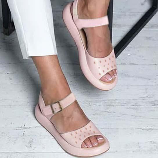 MW | Orthopädische flache Sandalen mit Peep Toe