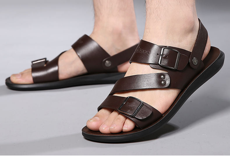MW | Herren Leder Flats Sandalen