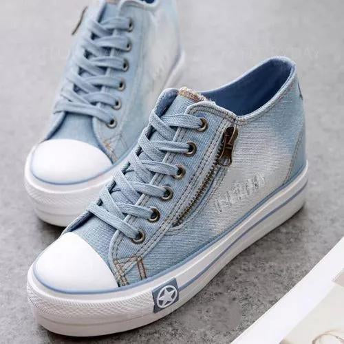 MW | Denim Wedge Sneakers für Frauen
