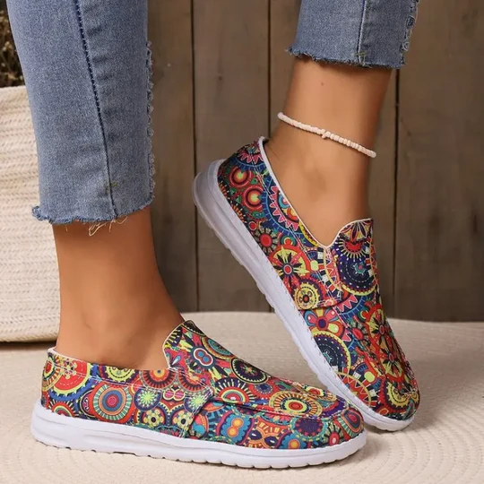 MW | Canvas Sneakers mit Blumendruck für Frauen