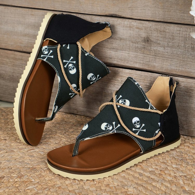 MW | Neue bedruckte Strand-Sandalen mit Reißverschluss