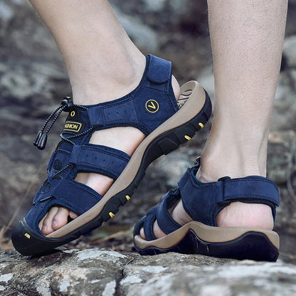 MW | Echtes Leder Herren Casual Sandalen Wandern