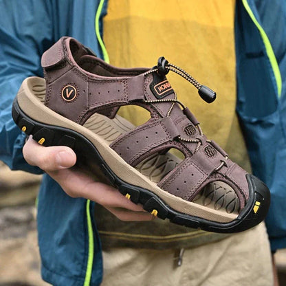 MW | Echtes Leder Herren Casual Sandalen Wandern