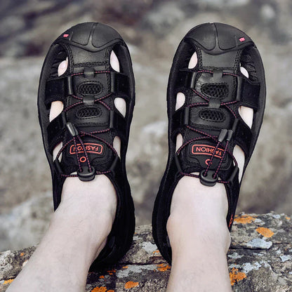 MW | Echtes Leder Herren Casual Sandalen Wandern