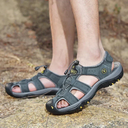 MW | Echtes Leder Herren Casual Sandalen Wandern