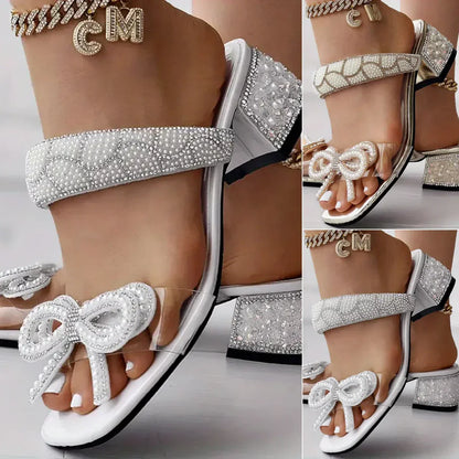 MW | Frauen Mode Perle Bowknot Sandalen