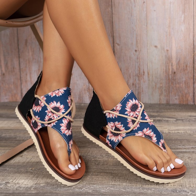 MW | Neue bedruckte Strand-Sandalen mit Reißverschluss
