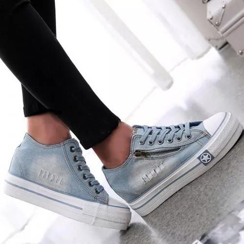 MW | Denim Wedge Sneakers für Frauen