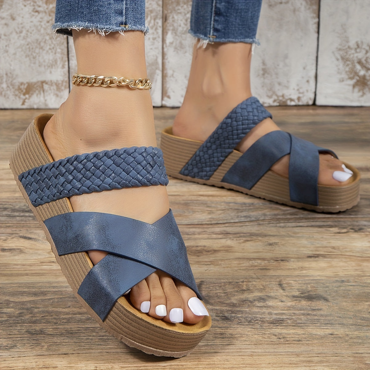 MW | Geflochtene Detail Criss Cross Hausschuhe