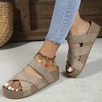 MW | Geflochtene Detail Criss Cross Hausschuhe