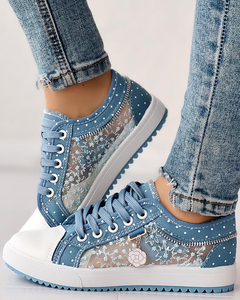 MW | Flache Turnschuhe aus Mesh für Frauen