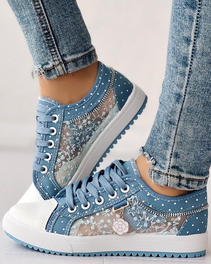 MW | Flache Turnschuhe aus Mesh für Frauen