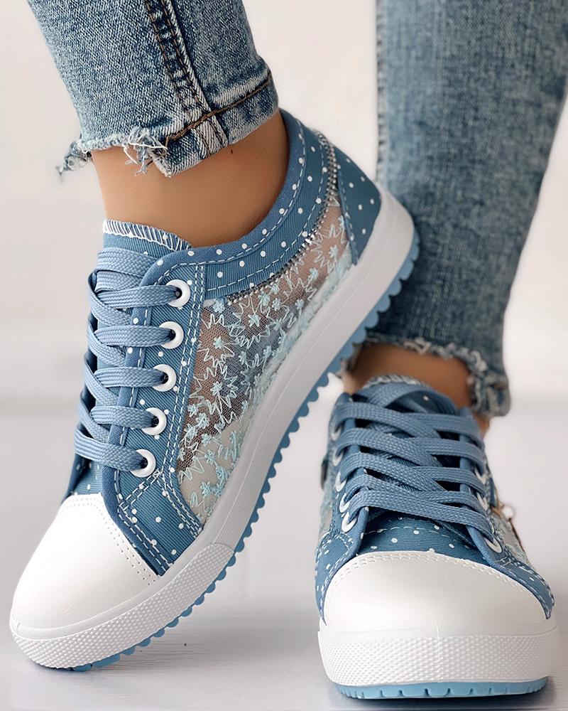 MW | Flache Turnschuhe aus Mesh für Frauen