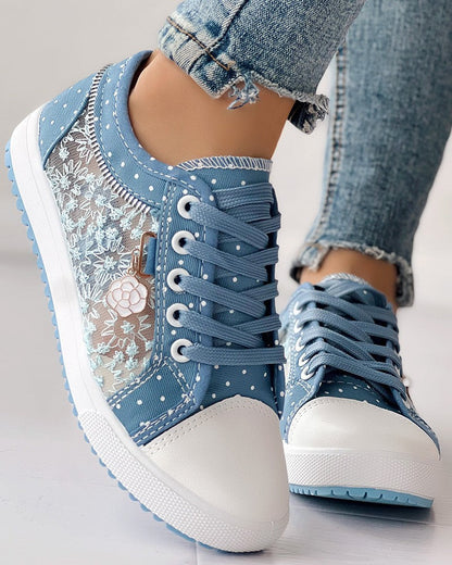 MW | Flache Turnschuhe aus Mesh für Frauen