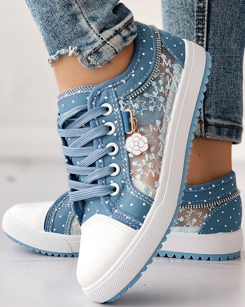 MW | Flache Turnschuhe aus Mesh für Frauen