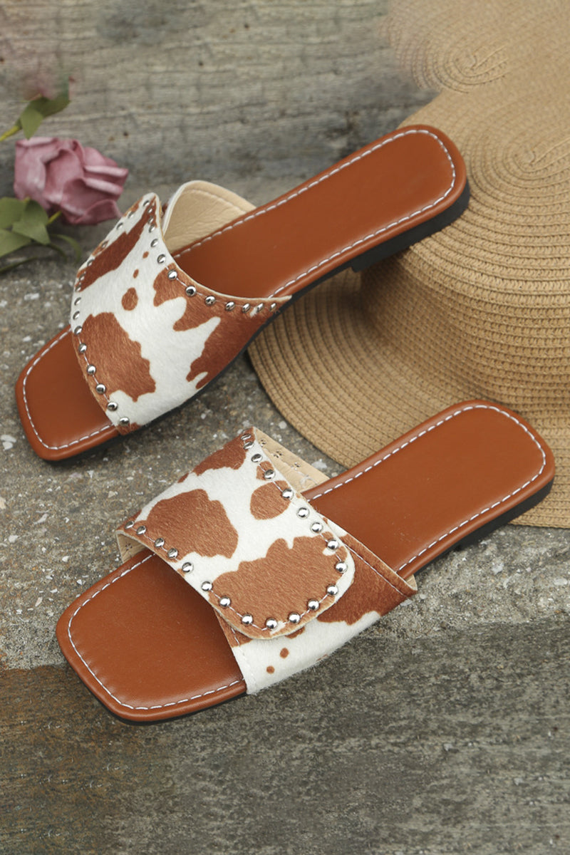 MW | Womens Animal Skin Style Peep Toe Sandalen