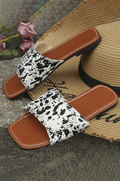 MW | Womens Animal Skin Style Peep Toe Sandalen