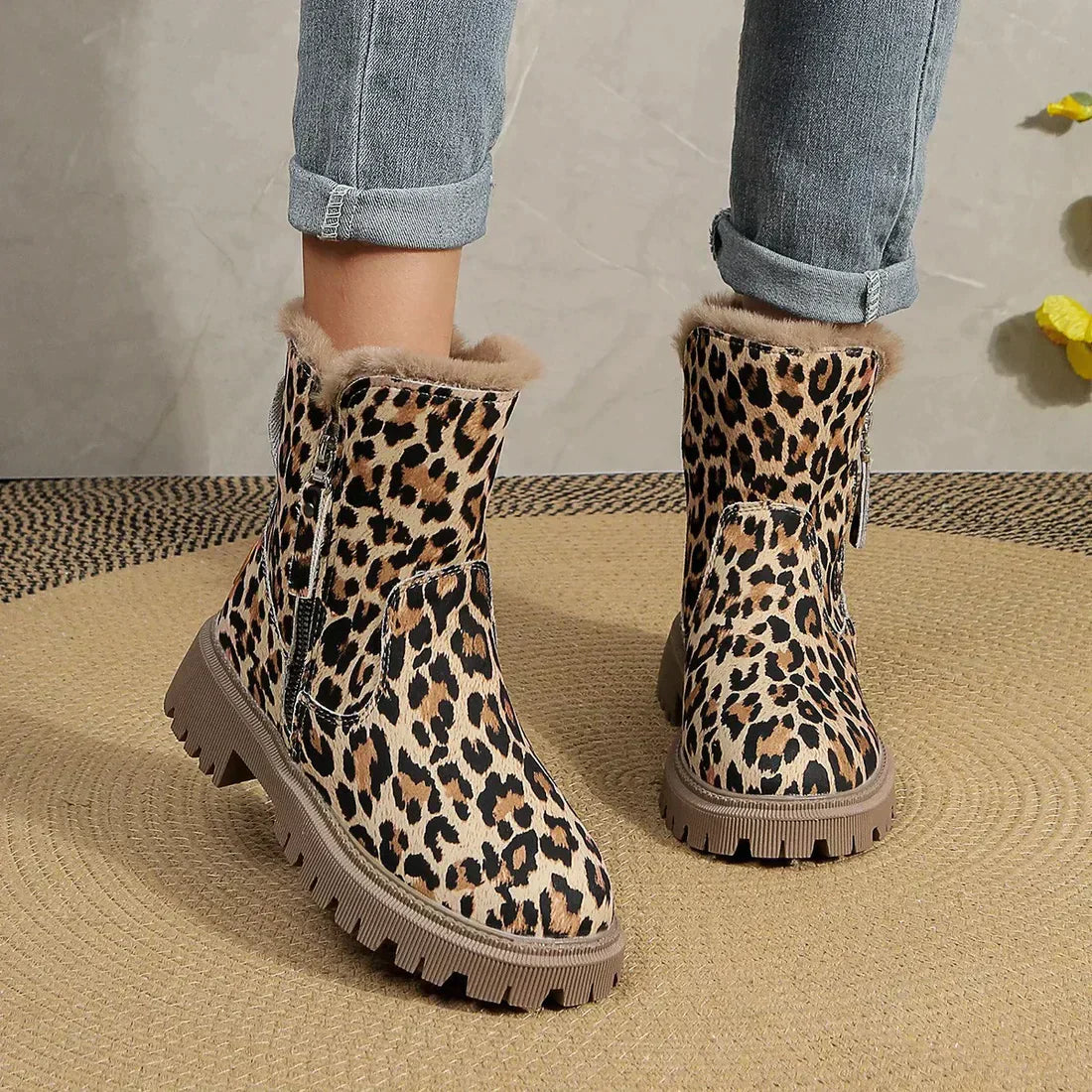 Maricela® | Beige robust winter boots for women