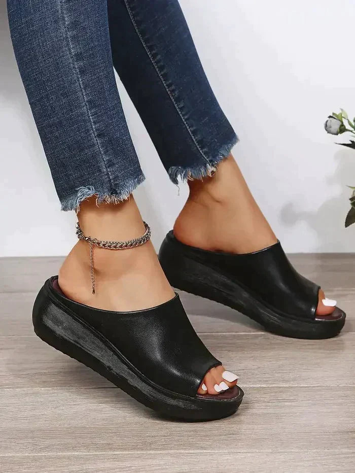 MW | Damen Plateau Sandalen mit offener Spitze