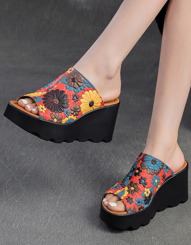 MW Floral Wedge Heel Slipper