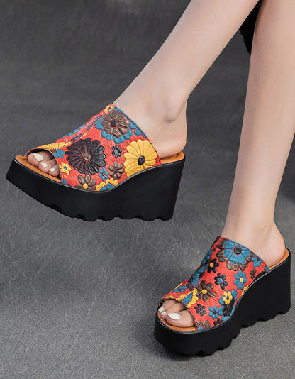 MW Floral Wedge Heel Slipper