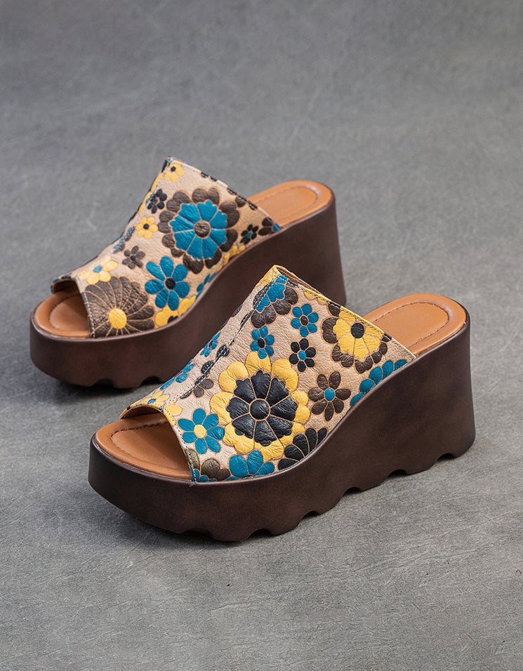 MW Floral Wedge Heel Slipper