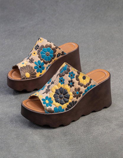 MW Floral Wedge Heel Slipper