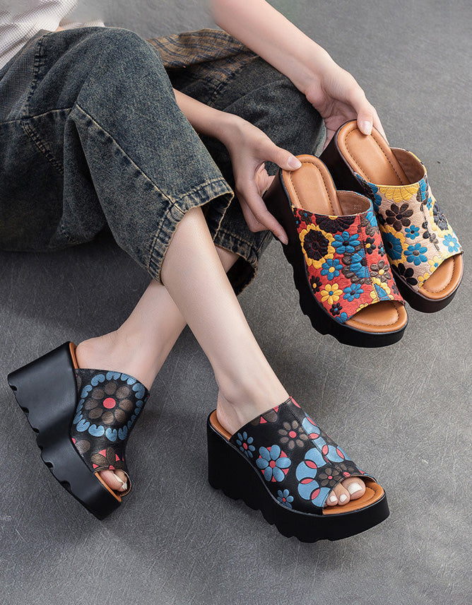 MW Floral Wedge Heel Slipper