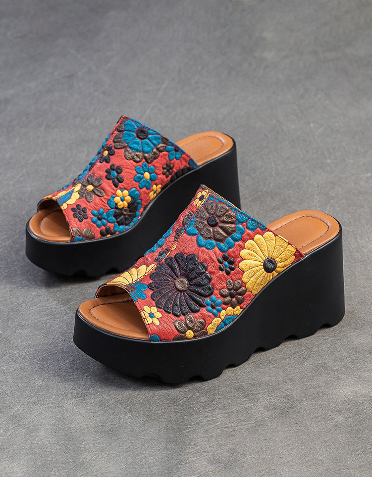 MW Floral Wedge Heel Slipper