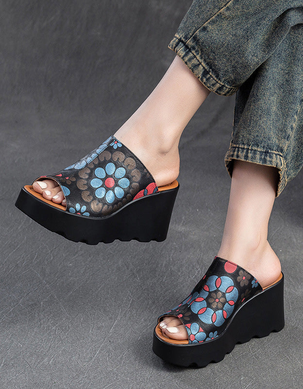MW Floral Wedge Heel Slipper