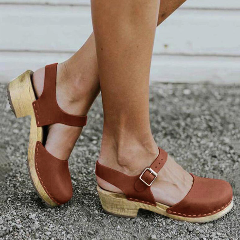 MW | Damen Sommer Plattform Sandalen Keil mit Schnallenriemen