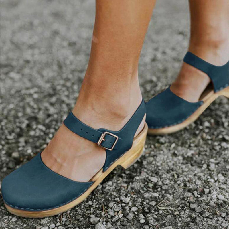 MW | Damen Sommer Plattform Sandalen Keil mit Schnallenriemen
