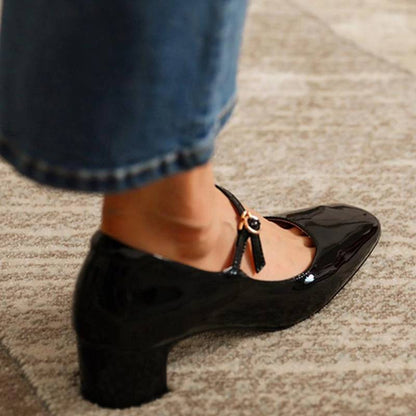 MW | Niedriger Absatz Flacher Mund Runde Zehe Schuhe