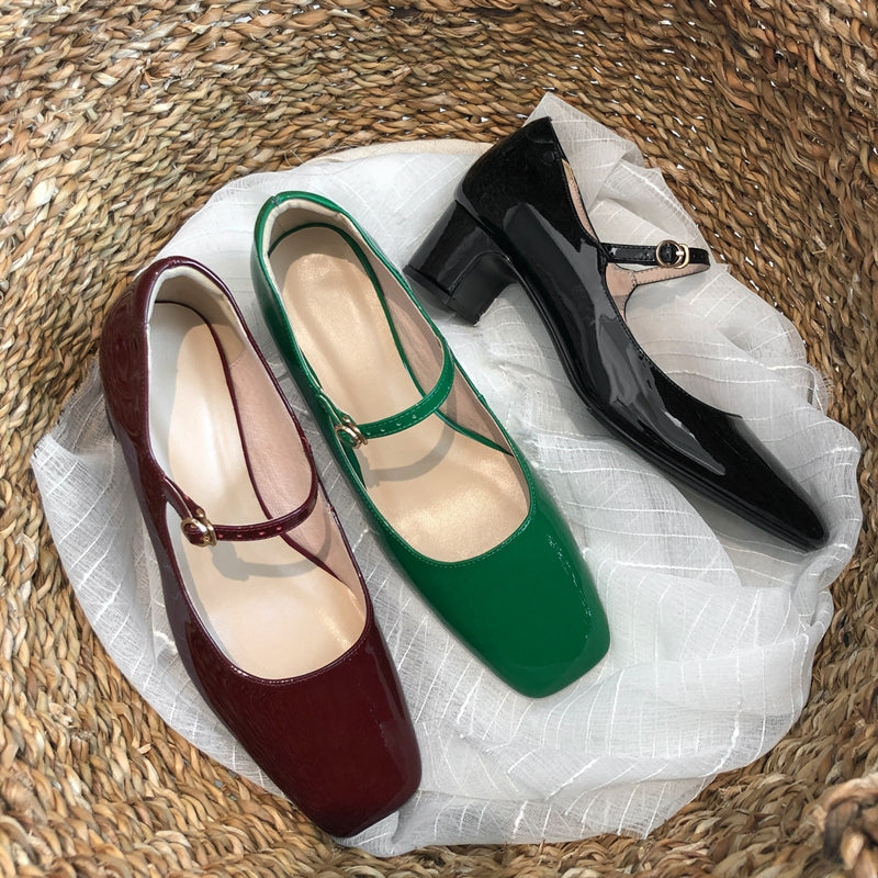 MW | Niedriger Absatz Flacher Mund Runde Zehe Schuhe