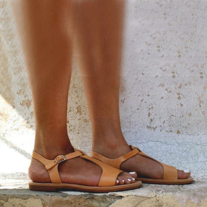 MW | Womens Klassische Flache Sandalen mit weicher Schnalle