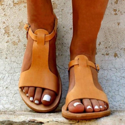 MW | Womens Klassische Flache Sandalen mit weicher Schnalle
