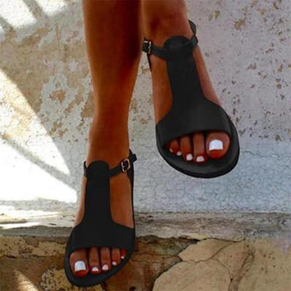 MW | Womens Klassische Flache Sandalen mit weicher Schnalle
