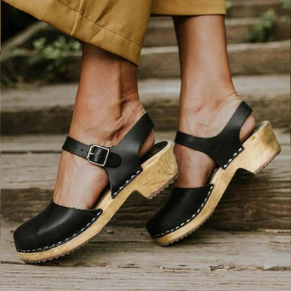 MW | Damen Sommer Plattform Sandalen Keil mit Schnallenriemen